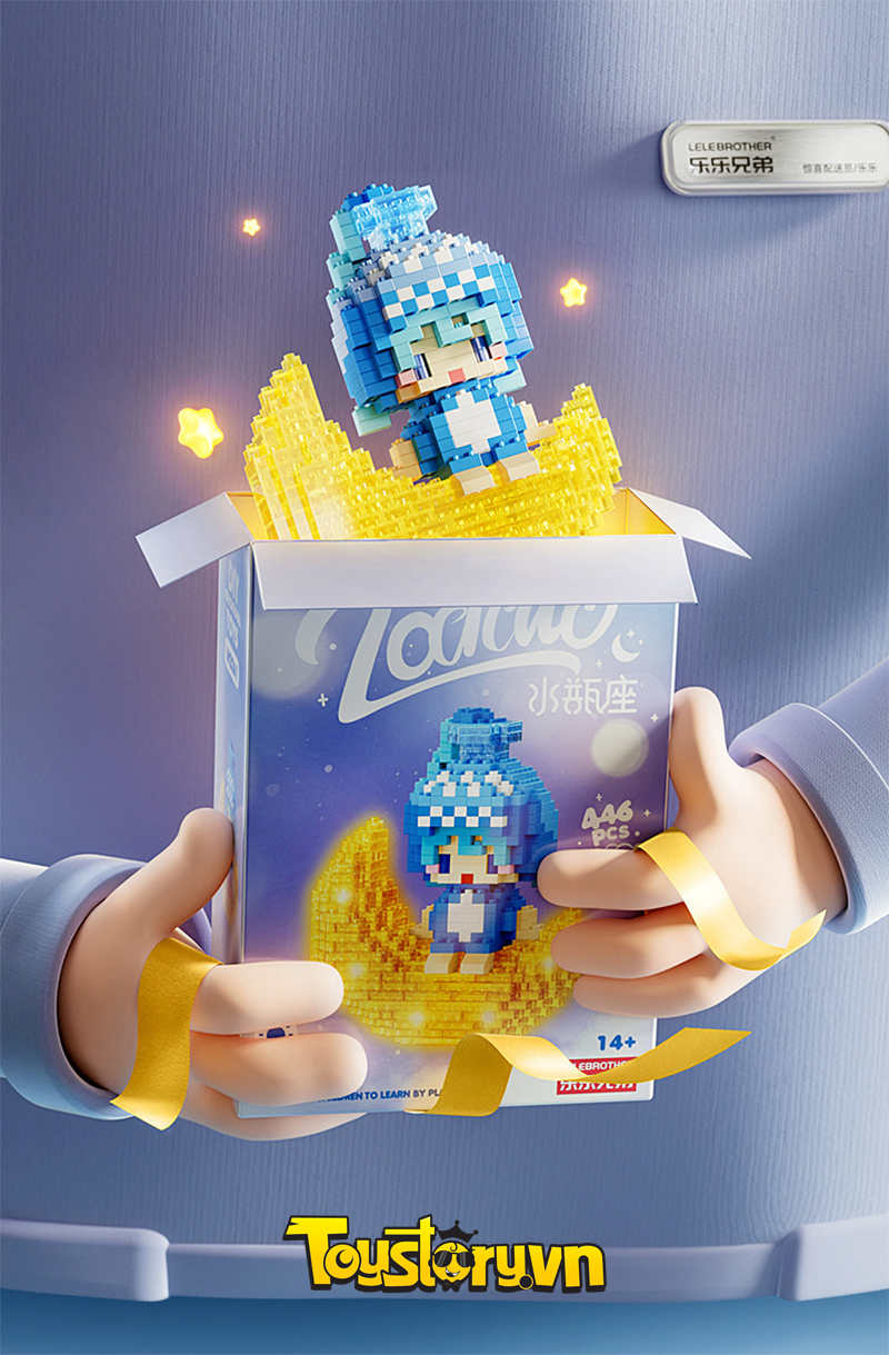 Lego 12 Cung Hoàng Đạo Mini – Cung Bảo Bình có đèn LED phát sáng 11cm 446PCS LEGOZODIACW2261