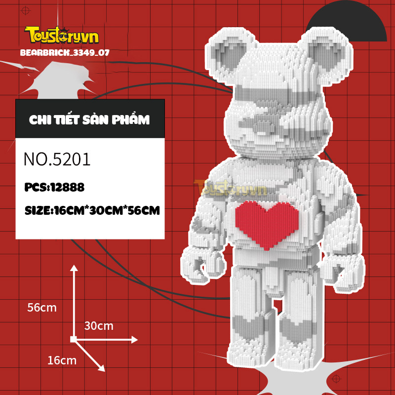 Mẫu Lego Gấu Bearbrick 55cm đẹp