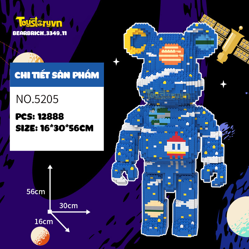 Mẫu Lego Gấu Bearbrick 55cm đẹp