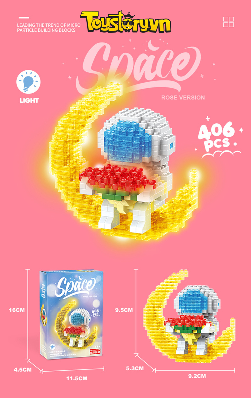 Mô hình lắp ráp Non-Lego Mini Phi Hành gia phát sáng LEGOW2202