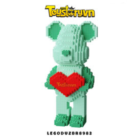 Lego Gấu Bearbrick 32cm Gấu Ôm Tim Màu Xanh Tặng kèm Búa LEGODUZBR8982
