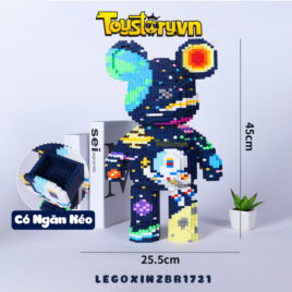 Lego Gấu BearBrick 45cm 3D Họa Tiết Phi Hành Gia Vũ Trụ Full Box Size Lớn Tặng kèm Búa LEGOXINZBR1721