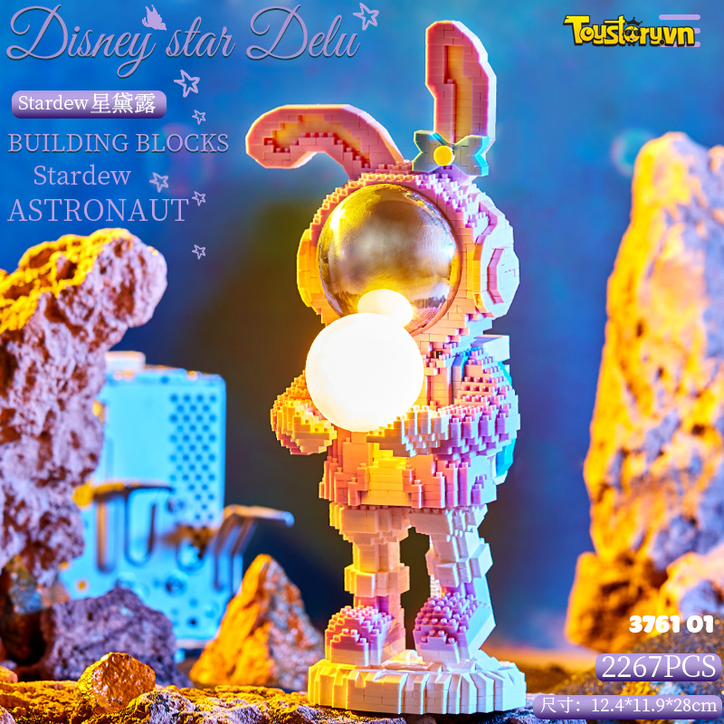 Lego Phi Hành Gia Thỏ Mini Ôm Mặt Trăng Phát sáng (3761 01)