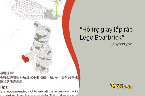Hỗ trợ giấy lắp ghép Lego Bearbrick