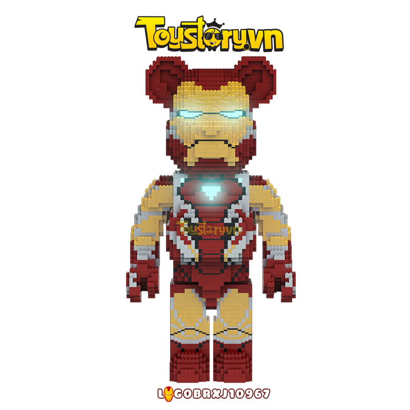 Lego Bearbrick 73cm Iron Man khổng lồ có đèn LED LEGOBRXJ10967